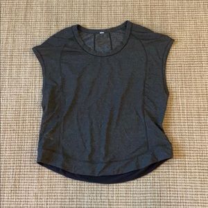LULULEMON DARK GREY WORKOUT TOP
